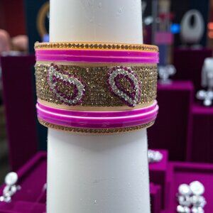 8 Piece Rhinestone Indian Bangle Set Coquette Y2K Festival Bridal Glam‎ Stack